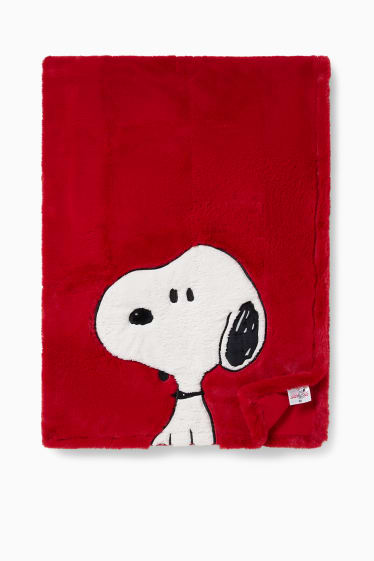 Donna - Coperta di ecopelliccia - 170 x 130 cm - Snoopy - rosso scuro