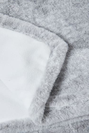 Women - Faux fur throw - 170 x 130 cm - Snoopy - light gray-melange