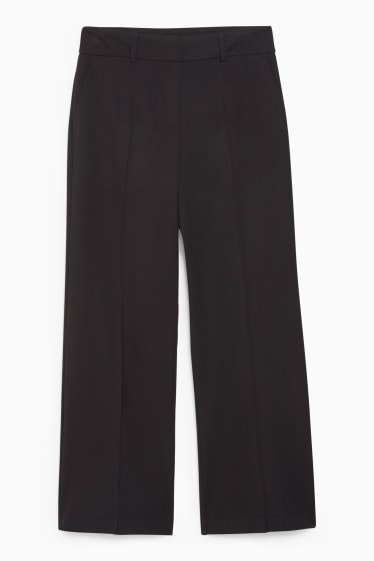 Dames - Pantalon - high waist - wide leg - zwart
