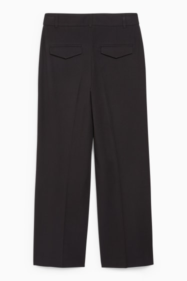 Dames - Pantalon - high waist - wide leg - zwart