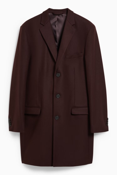 Men - Coat - new wool blend - bordeaux