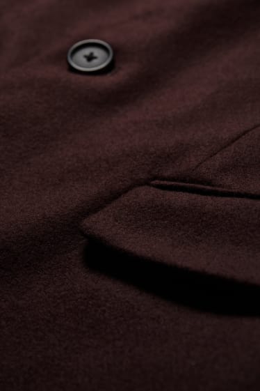 Men - Coat - new wool blend - bordeaux