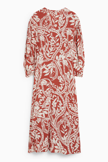 Women - Dress - floral - red / cremewhite