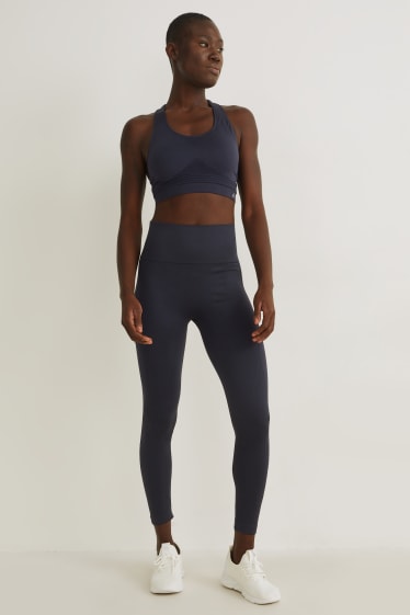 Femmes - Legging de sport - fitness - sans coutures - bleu foncé