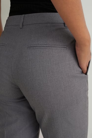 Donna - Pantaloni business - vita media - slim fit - grigio melange