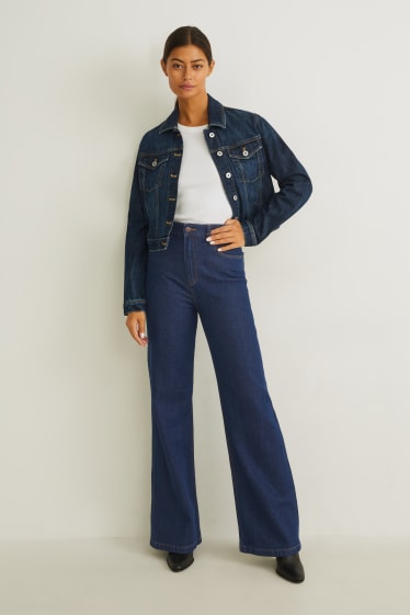 Femmes - Loose fit jean - high waist - LYCRA® - jean bleu foncé