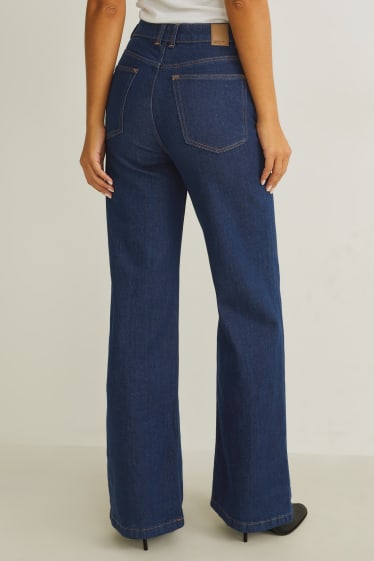 Donna - Loose fit jeans - vita alta - LYCRA® - jeans blu scuro