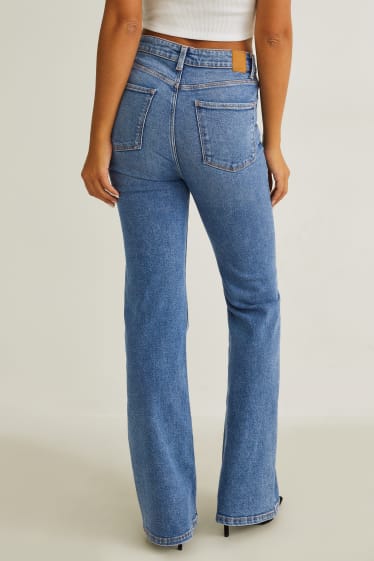 Women - Flared jeans - high waist - LYCRA® - denim-light blue