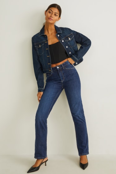 Femmes - Jean coupe droite - high waist - LYCRA® - jean bleu