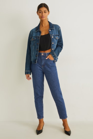 Femei - Mom jeans - talie înaltă - LYCRA® - denim-albastru