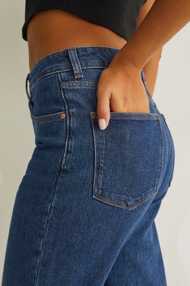Femei - Mom jeans - talie înaltă - LYCRA® - denim-albastru