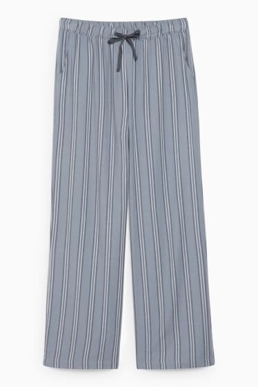 Damen - Pyjamahose - gestreift - blau