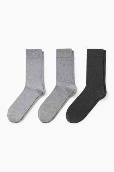 Pánské - Multipack 3 ks - ponožky - komfortní lem - antracitová