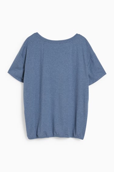 Dámské - Funkční tričko - yoga - 4 Way Stretch - modrá-žíhaná