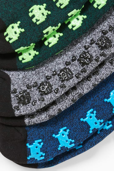 Enfants garçons - Lot de 3 paires - chaussettes antidérapantes - noir