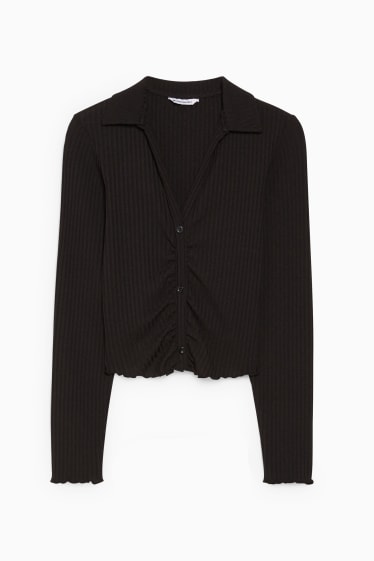 Femei - Tricou cu mânecă lungă - negru