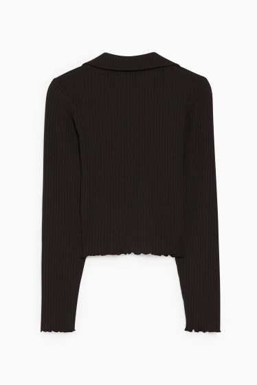Femei - Tricou cu mânecă lungă - negru