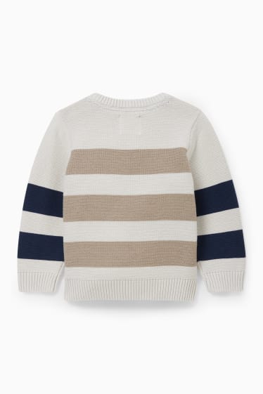 Baby Boys - Baby jumper - striped - beige-melange