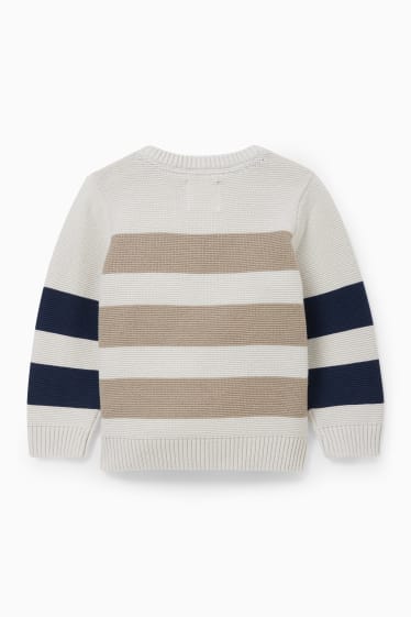 Babies - Baby jumper - striped - beige-melange