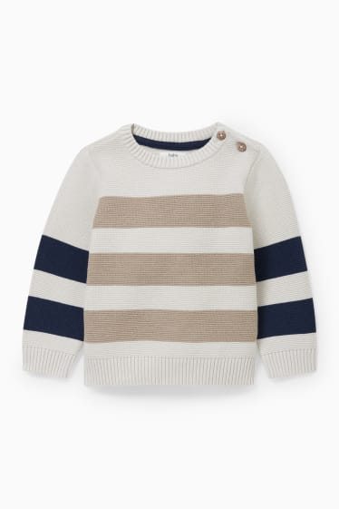 Baby Boys - Baby jumper - striped - beige-melange