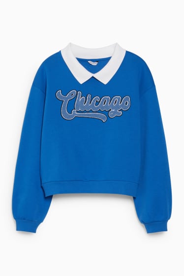 Dames - CLOCKHOUSE - sweatshirt - 2-in-1-look - blauw