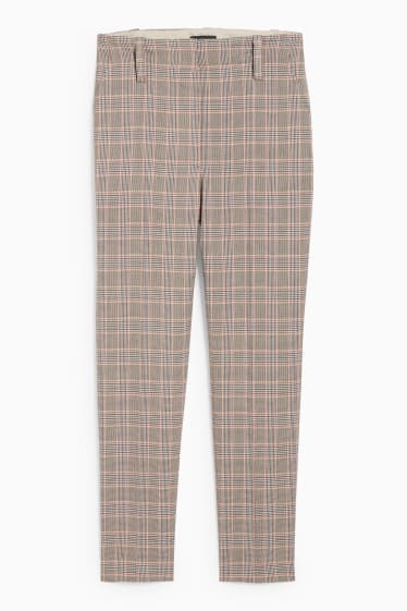 Women - Cloth trousers - high waist - tapered fit - check - multicolour checked