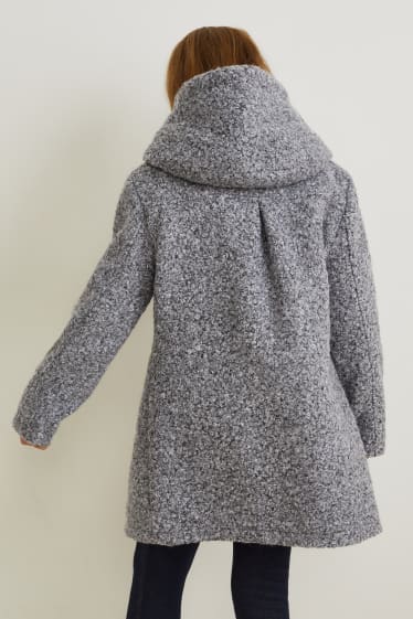 Enfants - Manteau à capuche - gris chiné