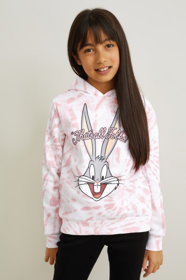 Kinderen - Looney Tunes - hoodie - wit / roze
