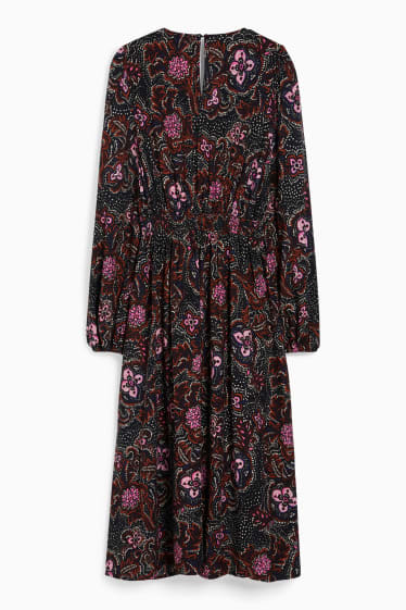 Damen - Kleid - gemustert - schwarz