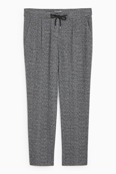 Dona - Pantalons de tela - cintura mitjana - tapered fit - gris/negre