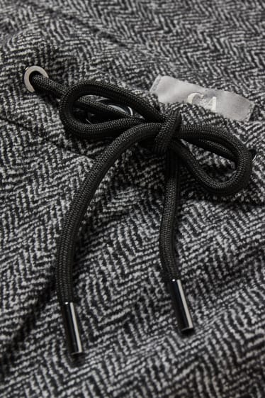 Dámské - Plátěné kalhoty - mid waist - tapered fit - šedá/černá