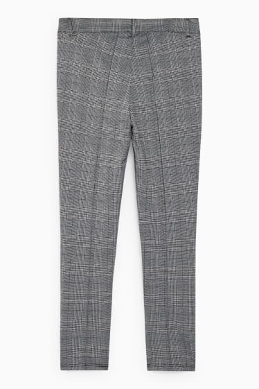 Mujer - Pantalón de punto - slim fit - de cuadros - negro / blanco