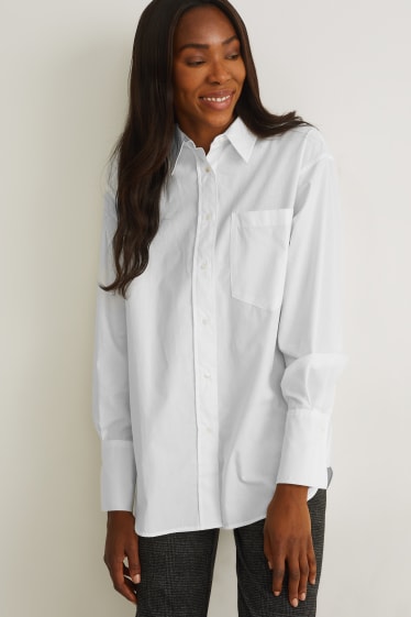 Dames - Blouse - gemakkelijk te strijken - wit