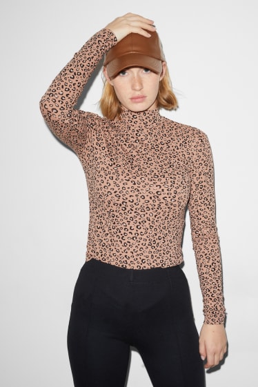Dames - CLOCKHOUSE - longsleeve - met patroon - bruin / beige
