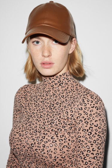 Dames - CLOCKHOUSE - longsleeve - met patroon - bruin / beige