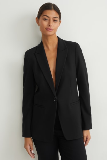 Women - Blazer - fitted - black