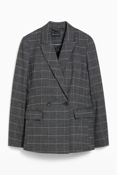 Donna - Blazer - regular fit - a quadretti - grigio / beige