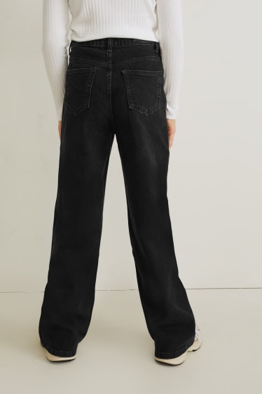 Kinder - Wide Leg Jeans - dunkeljeansgrau