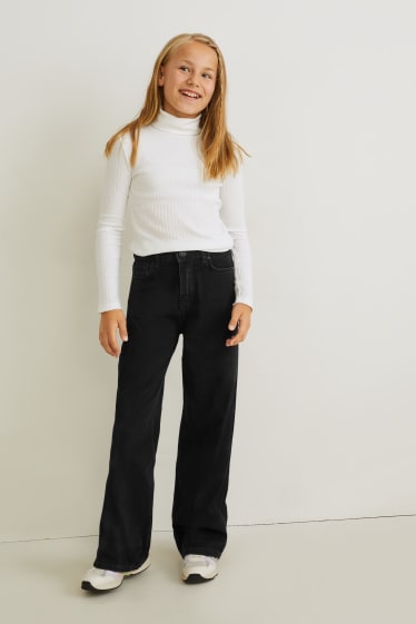 Kinderen - Wide leg jeans - jeansdonkergrijs