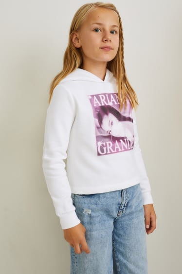 Enfants filles - Ariana Grande - sweat à capuche - blanc crème