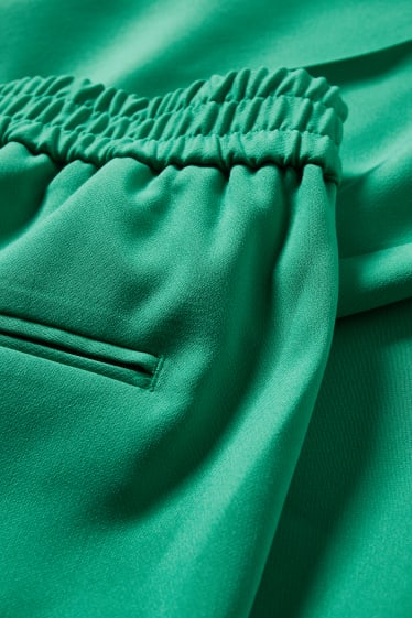 Femei - Pantaloni de stofă - talie înaltă - straight fit - verde