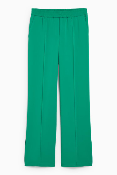 Femei - Pantaloni de stofă - talie înaltă - straight fit - verde