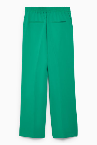 Dames - Pantalon - high waist - straight fit - groen