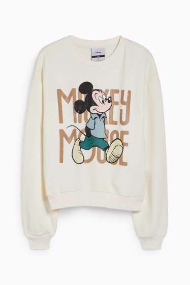 Femmes - CLOCKHOUSE - sweat - Mickey Mouse - blanc crème
