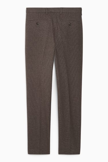 Pánské - Oblekové kalhoty - slim fit - Flex - LYCRA® - tmavohnědá
