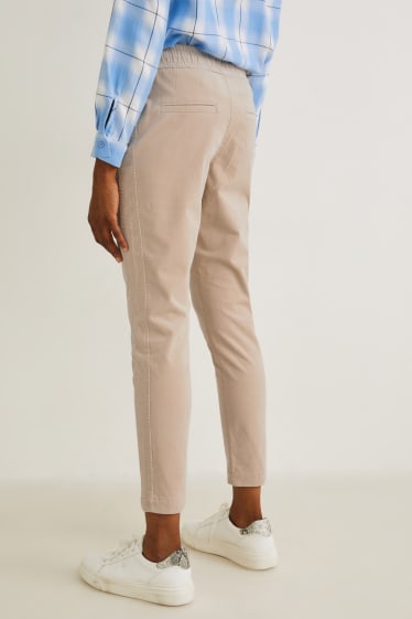 Women - Cloth trousers - mid-rise waist - 4 Way Stretch - LYCRA® - taupe
