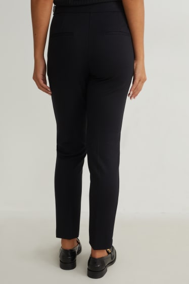 Mujer - Pantalón de tela - mid waist - slim fit - negro