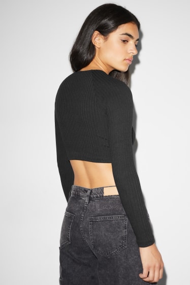 Teens & young adults - CLOCKHOUSE - cropped long sleeve top - black