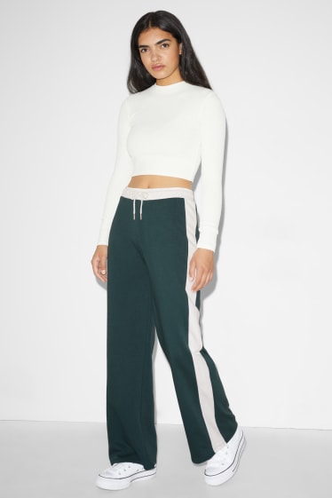 Mujer - CLOCKHOUSE - pantalón de deporte - verde oscuro-jaspeado