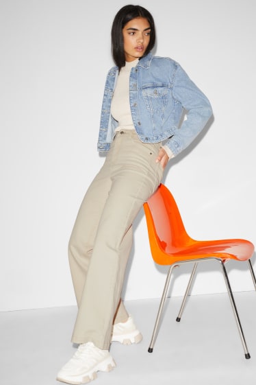 Donna - CLOCKHOUSE - jeans a gamba larga - vita alta - bianco crema